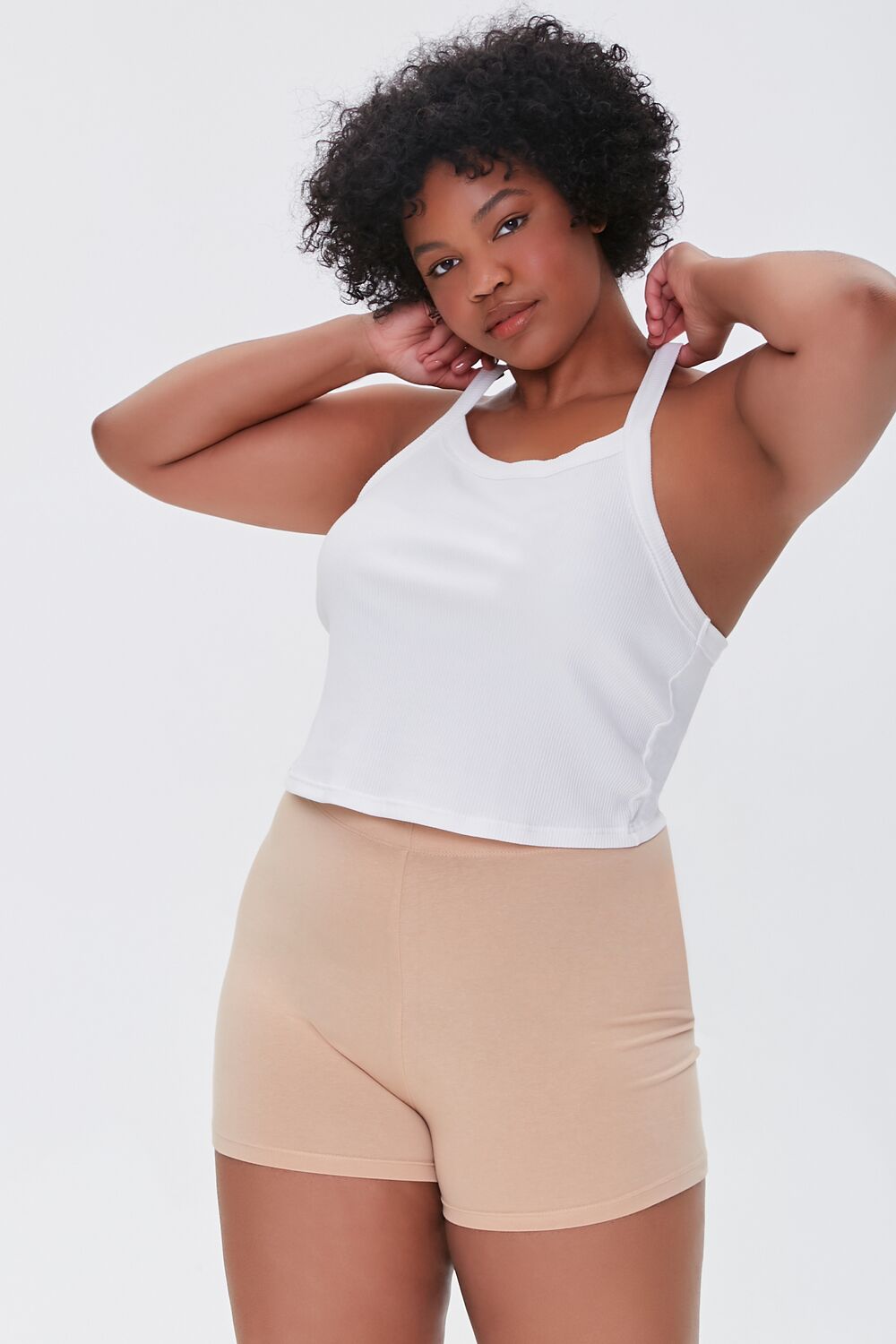 Plus Size Basic Cotton Hot Shorts