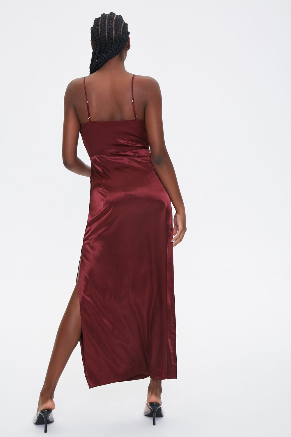 Satin Cowl Neck Maxi Dress