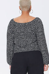 Plus Size Spotted Print Top