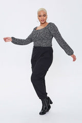 Plus Size Spotted Print Top