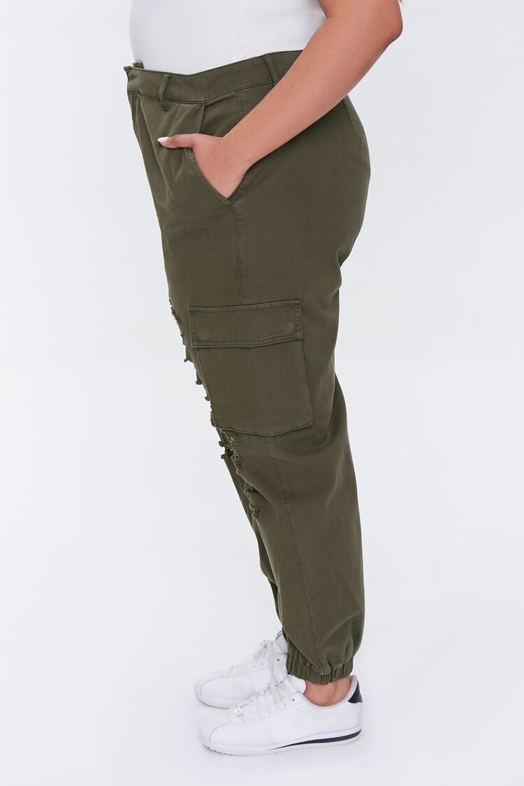 Plus Size Distressed Joggers