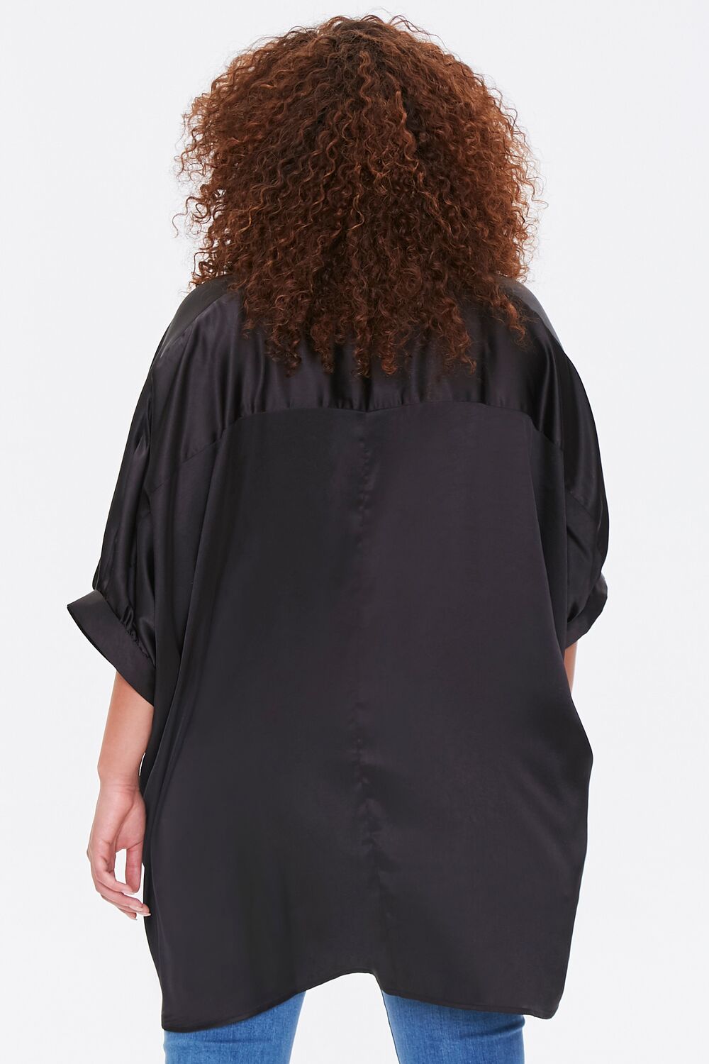 Plus Size High-Low Satin Tunic
