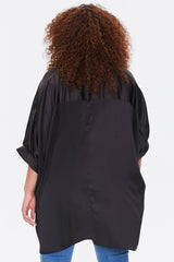 Plus Size High-Low Satin Tunic