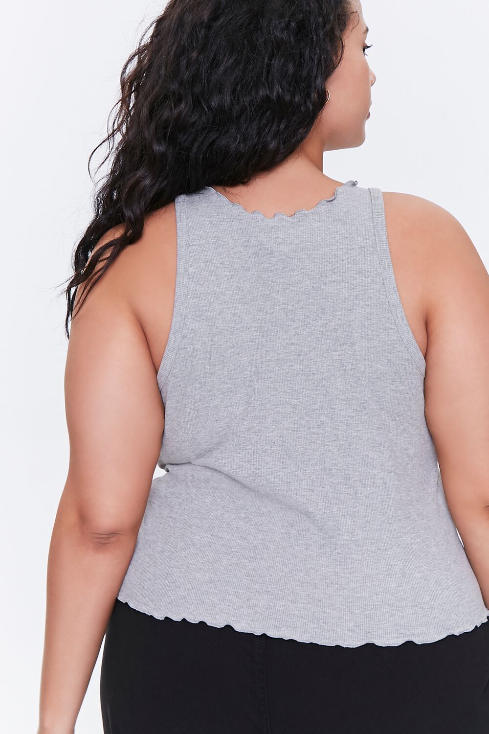 Plus Size Lettuce-Edge Tank Top