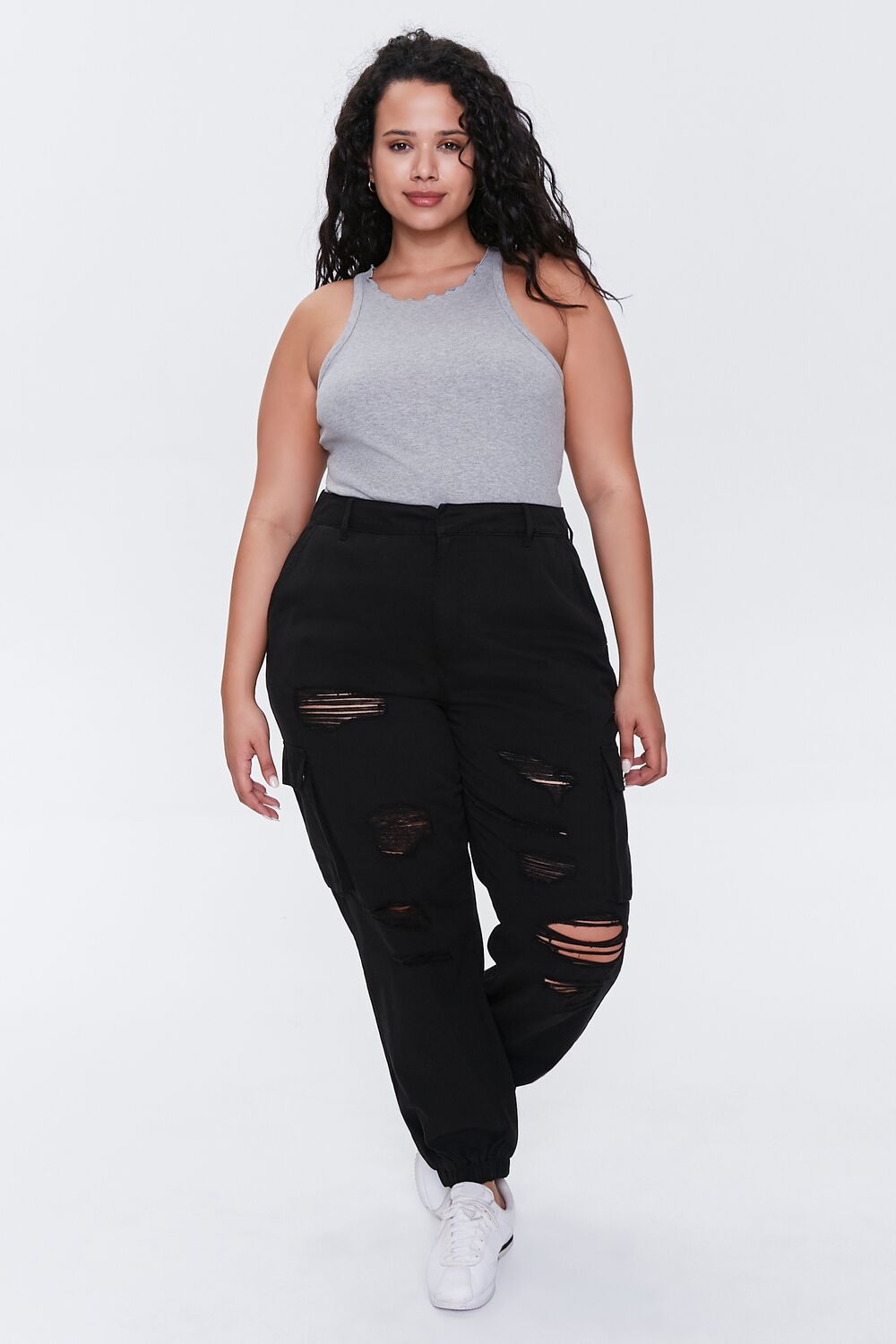 Plus Size Lettuce-Edge Tank Top