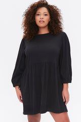 Plus Size Textured Mini Dress
