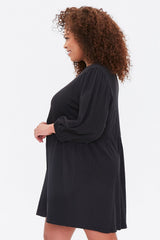 Plus Size Textured Mini Dress
