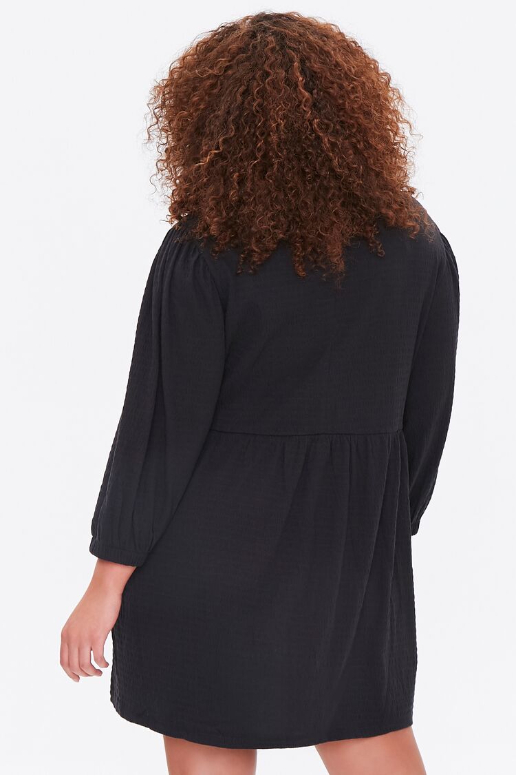 Plus Size Textured Mini Dress