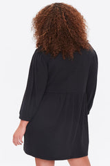 Plus Size Textured Mini Dress