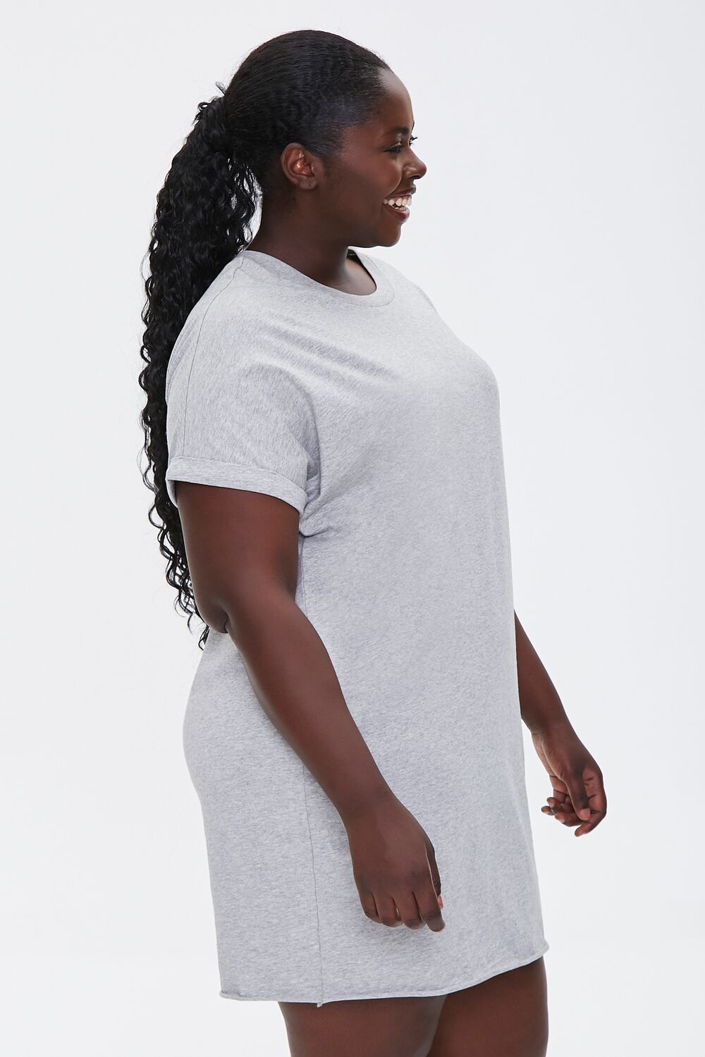 Plus Size Cuffed T-Shirt Dress