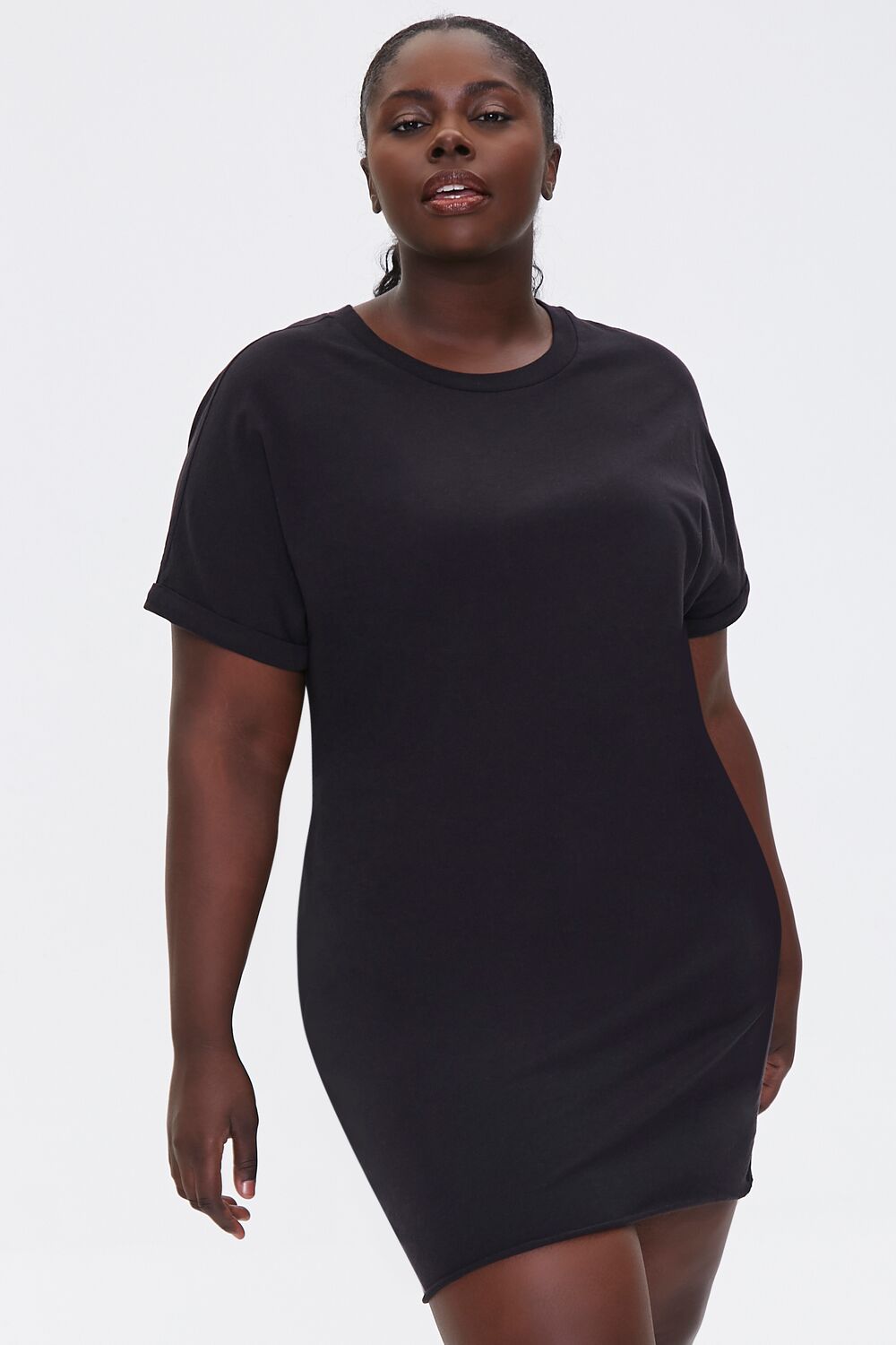 Plus Size Cuffed T-Shirt Dress