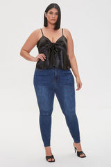 Plus Size Satin Flounce Cami