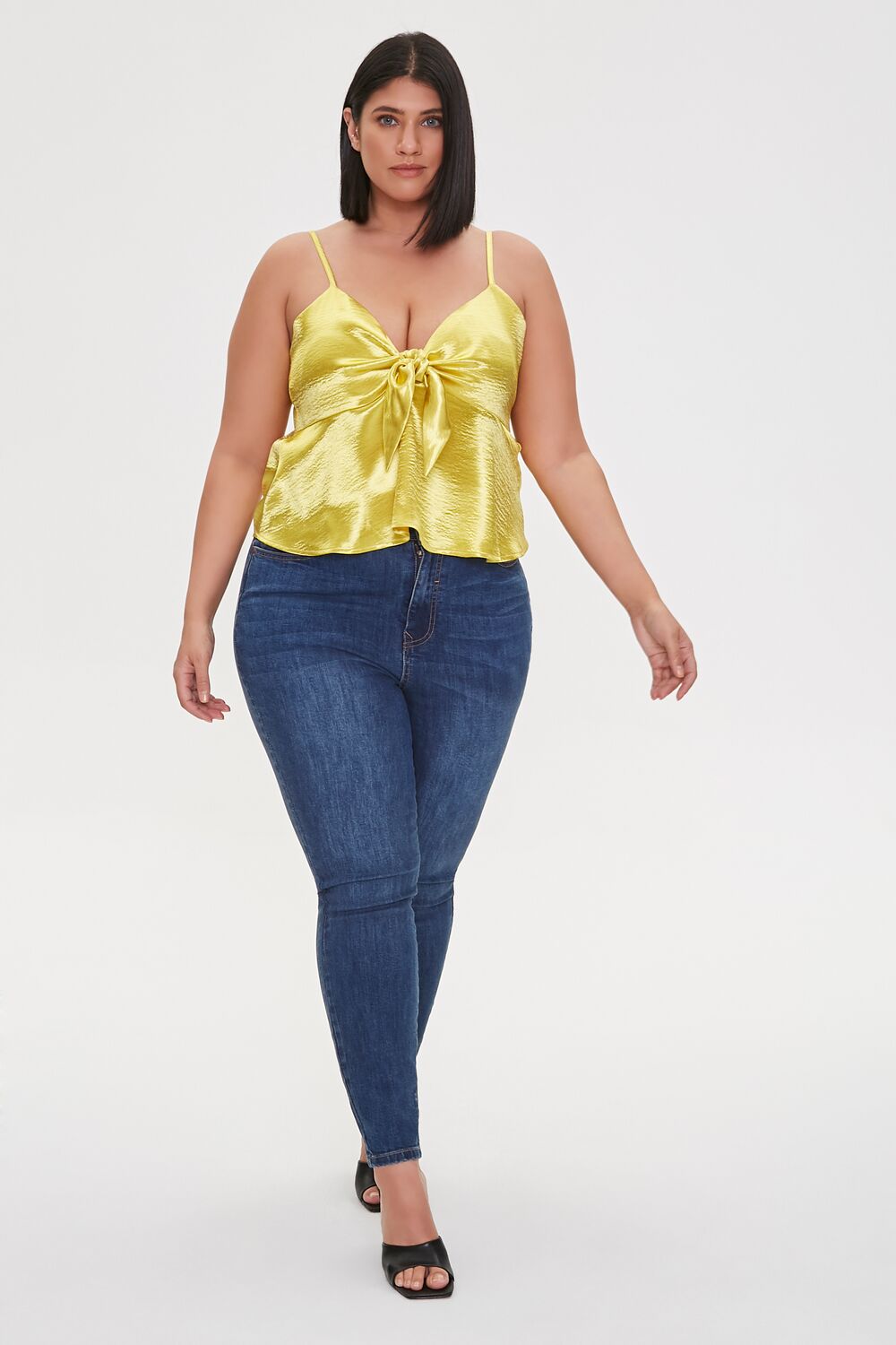 Plus Size Satin Flounce Cami