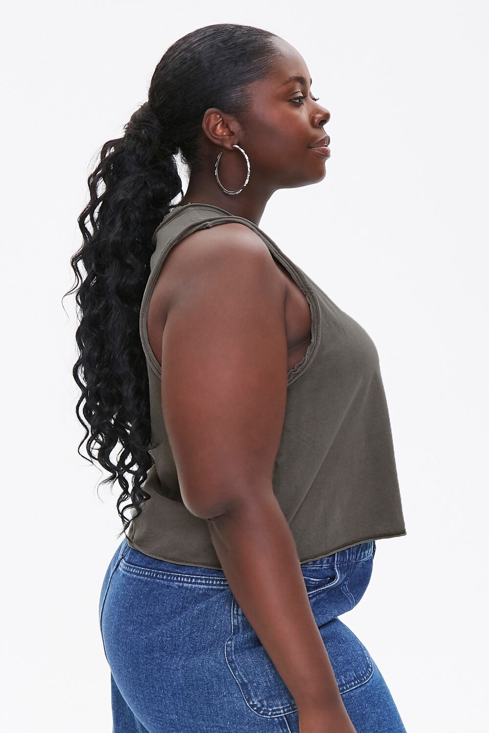 Plus Size Raw-Cut Muscle Tee