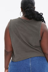 Plus Size Raw-Cut Muscle Tee