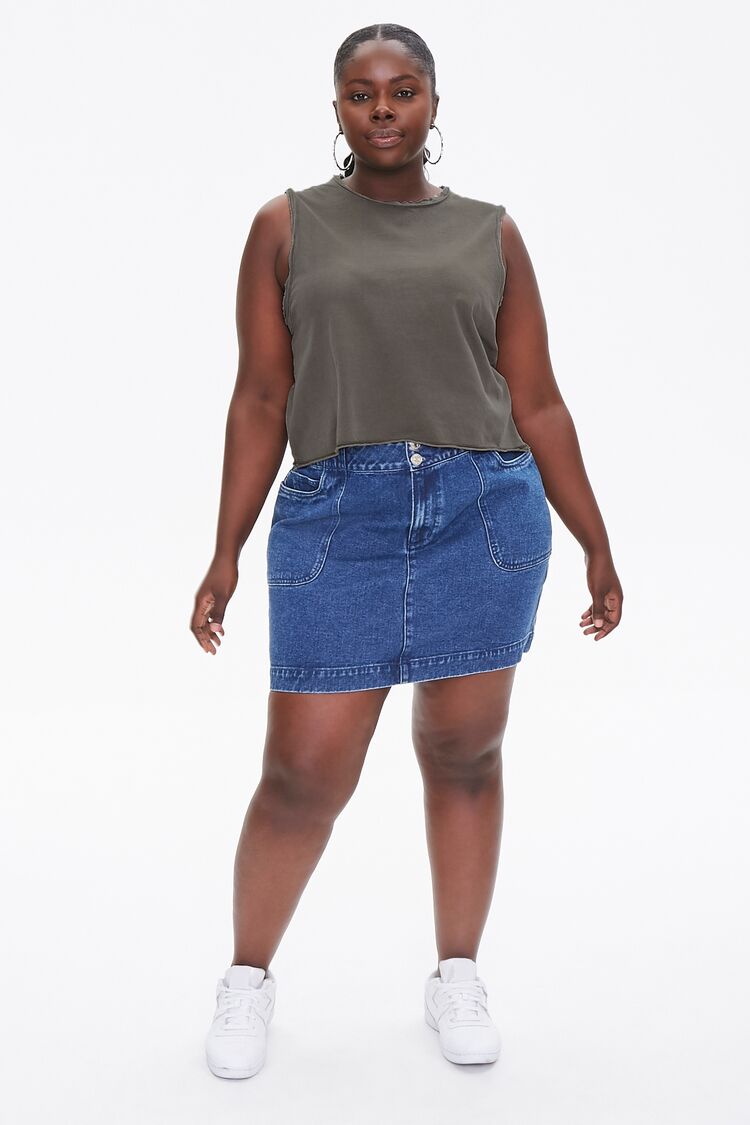 Plus Size Raw-Cut Muscle Tee
