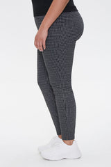 Plus Size Checkered Print Leggings