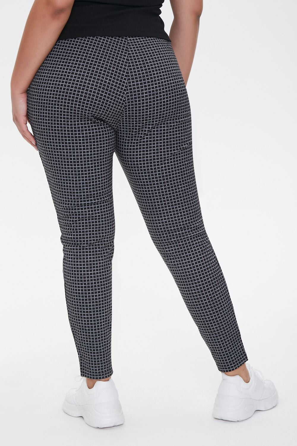 Plus Size Checkered Print Leggings