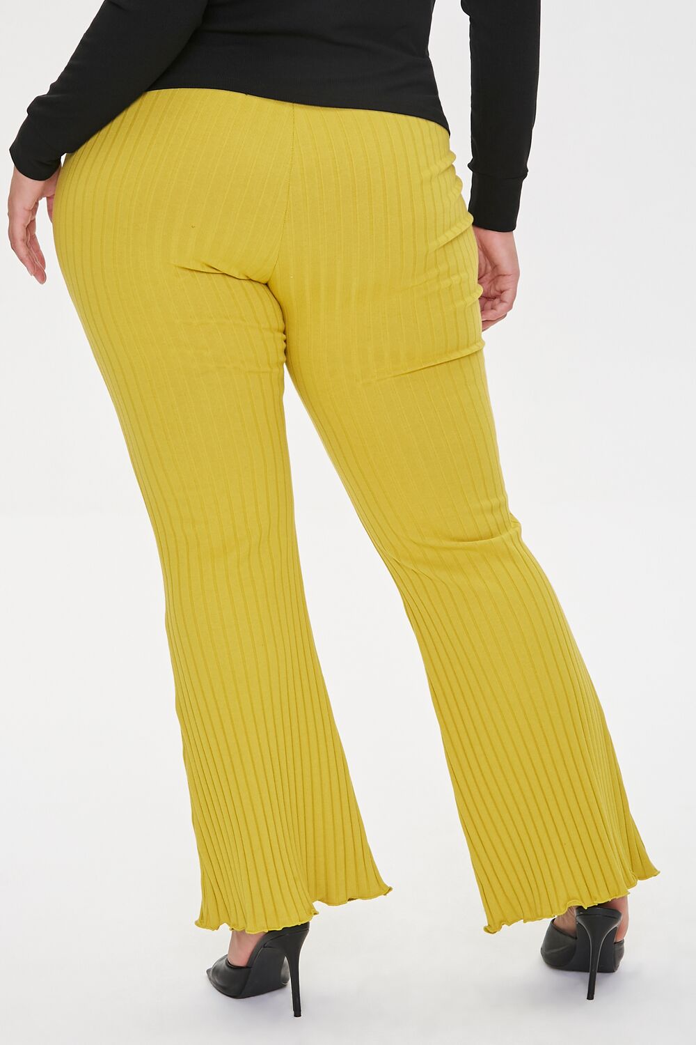 Plus Size Ribbed Flare Pants