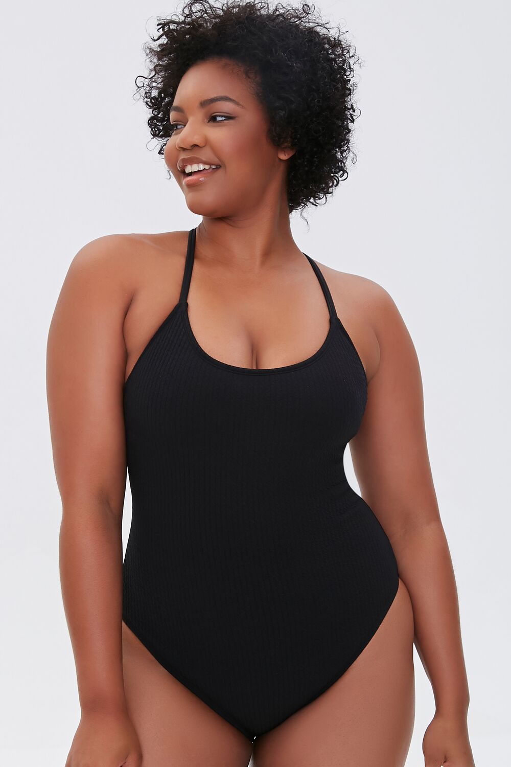 Plus Size Crisscross One-Piece Swimsuit