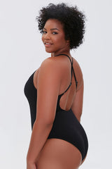 Plus Size Crisscross One-Piece Swimsuit