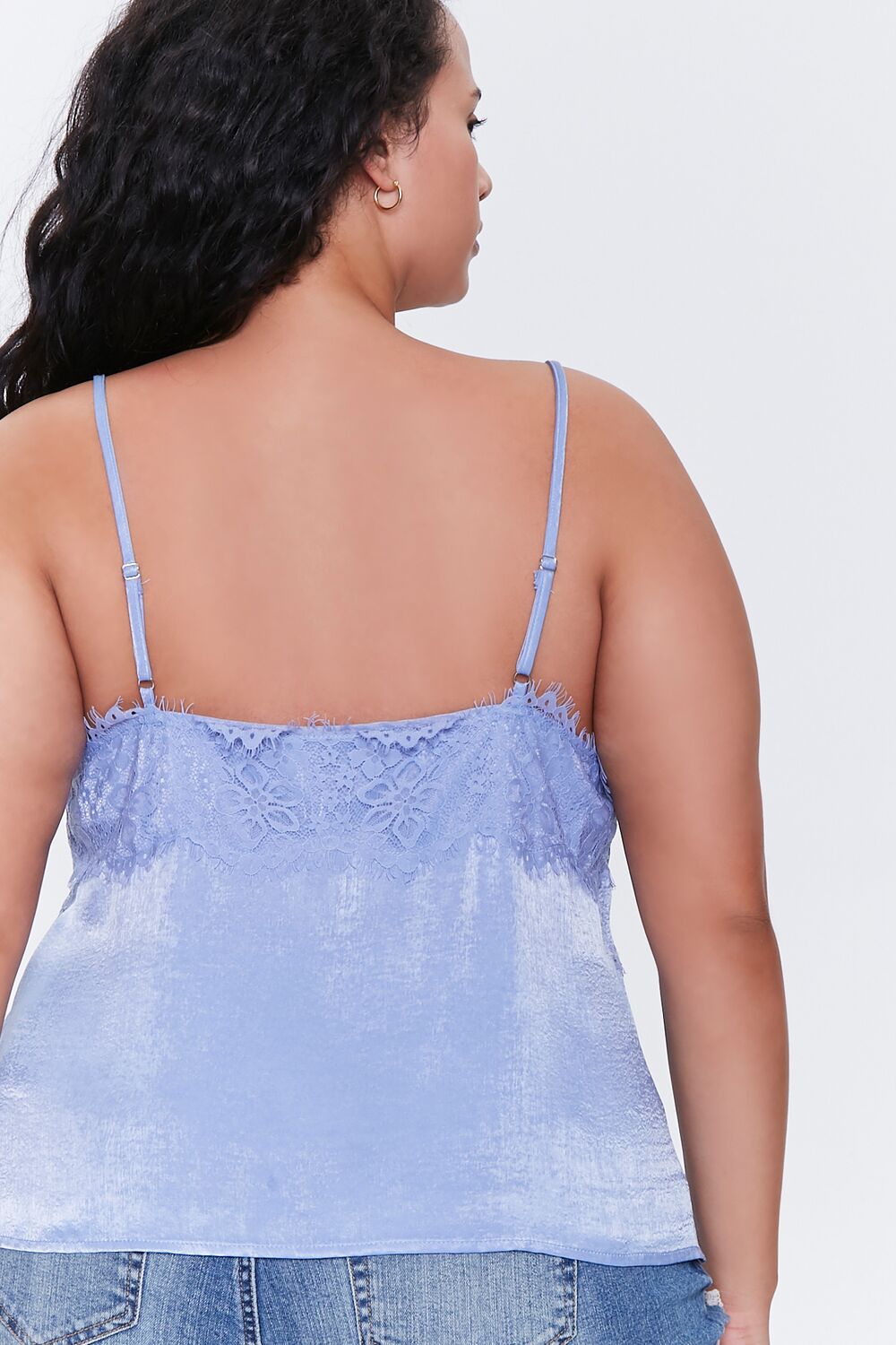 Plus Size Satin Lace-Trim Cami