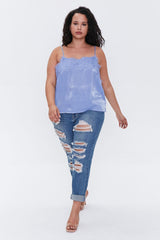 Plus Size Satin Lace-Trim Cami