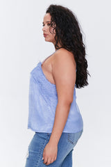 Plus Size Satin Lace-Trim Cami