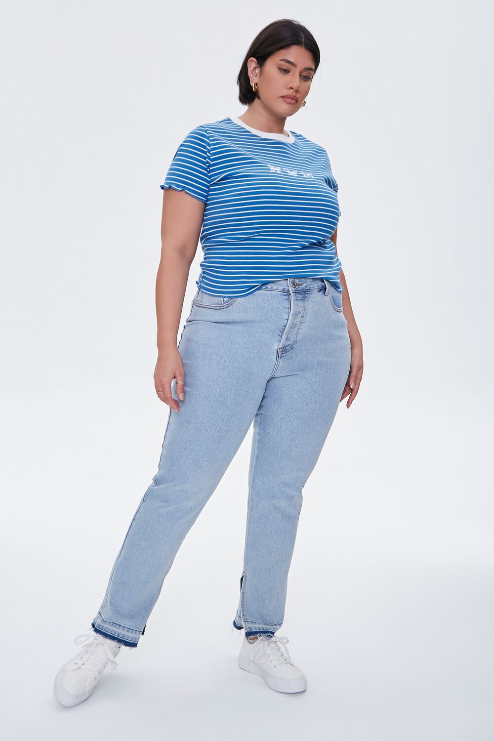 Plus Size Release-Hem Jeans
