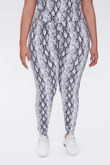 Plus Size Snake Print Leggings