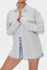 French Terry Dolphin-Hem Shacket
