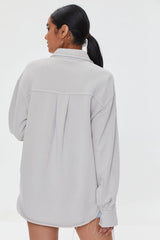 French Terry Dolphin-Hem Shacket