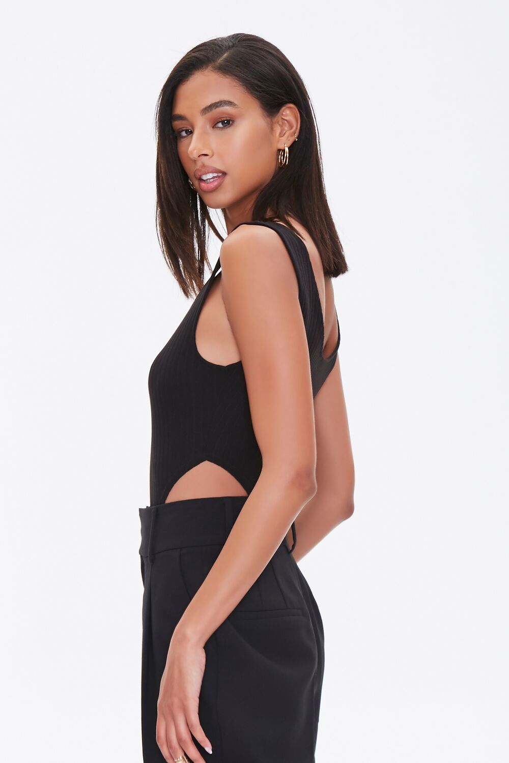 Ribbed High-Leg Tank Bodysuit