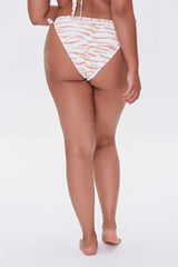 Plus Size Tiger Print String Bikini Bottoms