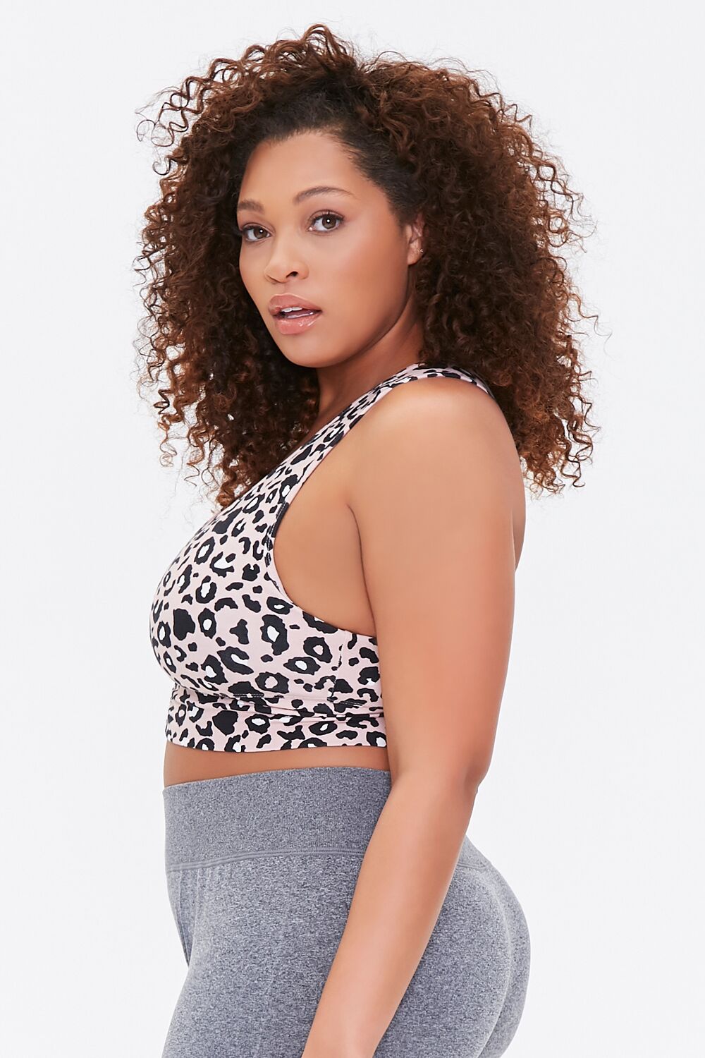 Plus Size Leopard Print Sports Bra