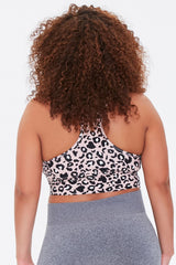 Plus Size Leopard Print Sports Bra