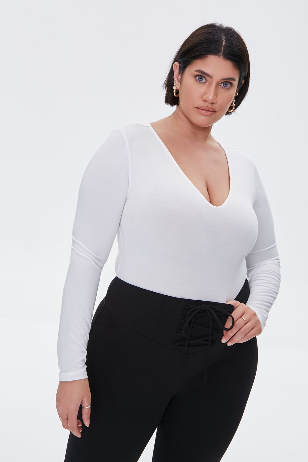 Plus Size Long-Sleeve Bodysuit