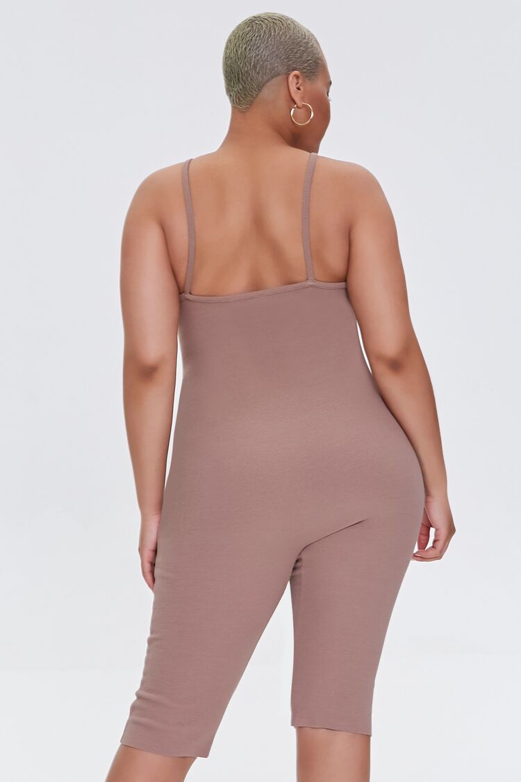Plus Size Ribbed Cami Romper