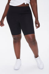 Plus Size Embossed Biker Shorts