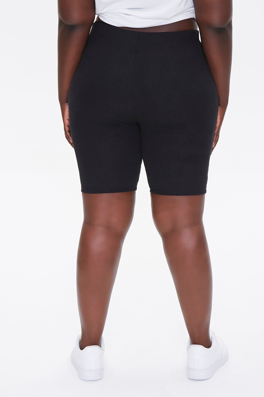 Plus Size Embossed Biker Shorts