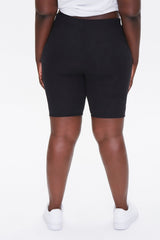 Plus Size Embossed Biker Shorts