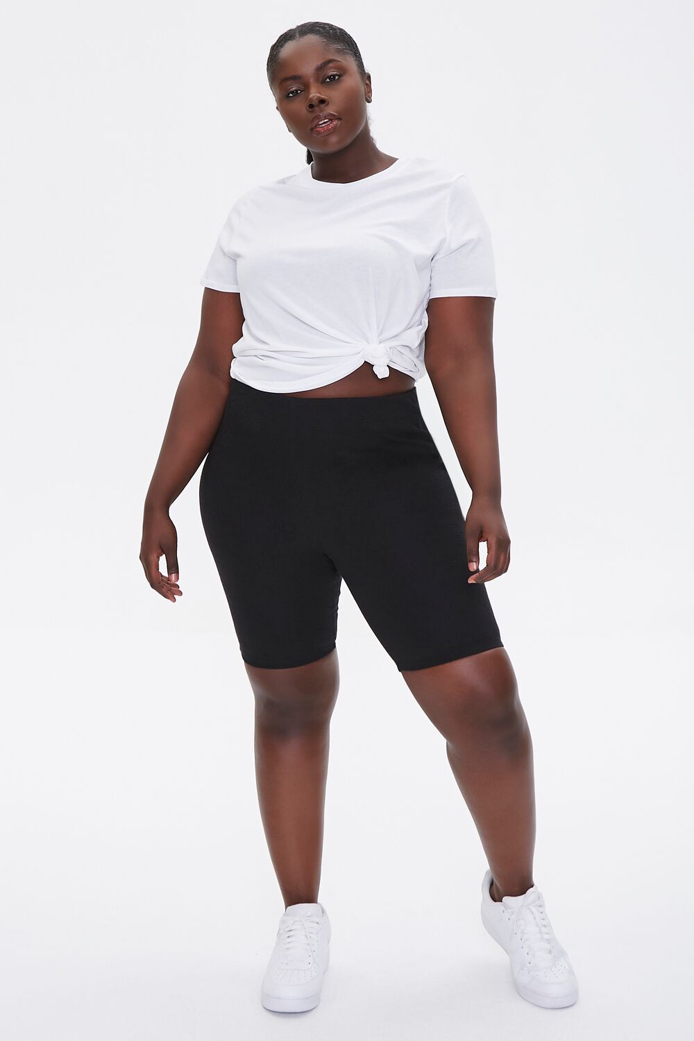 Plus Size Embossed Biker Shorts