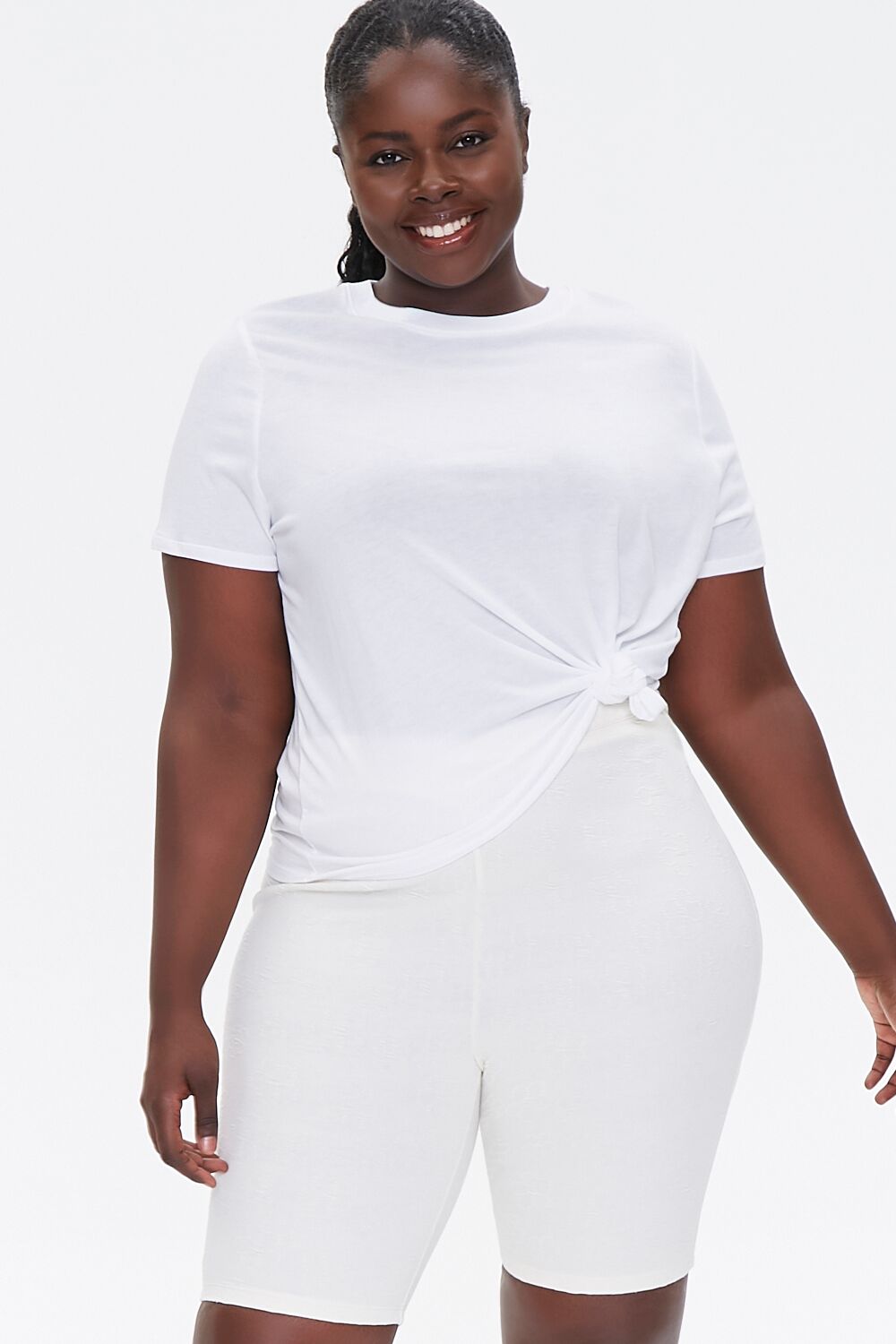 Plus Size Embossed Biker Shorts