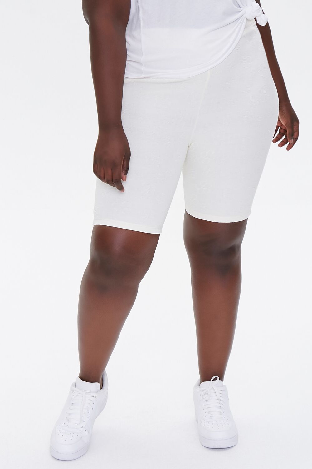 Plus Size Embossed Biker Shorts