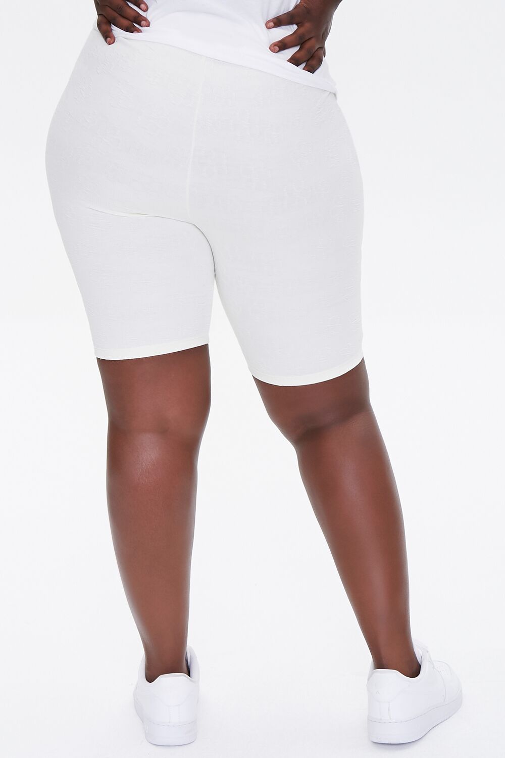Plus Size Embossed Biker Shorts
