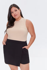 Plus Size Faux Wrap Skort