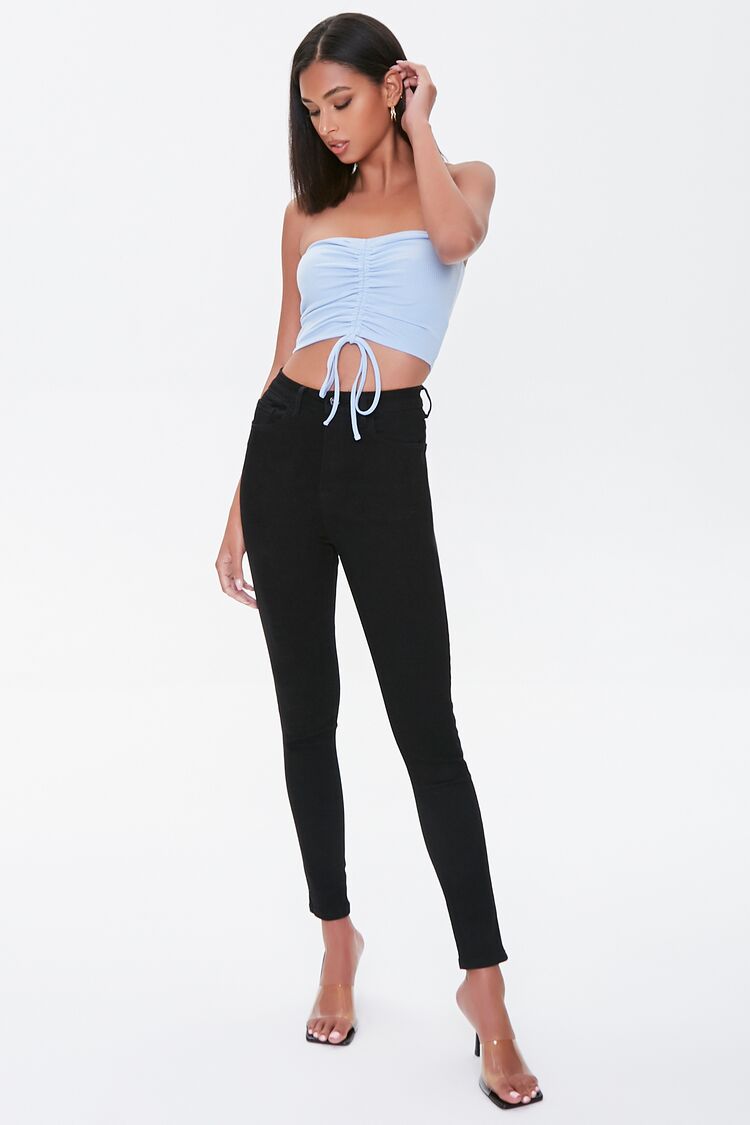 Ruched Drawstring Tube Top