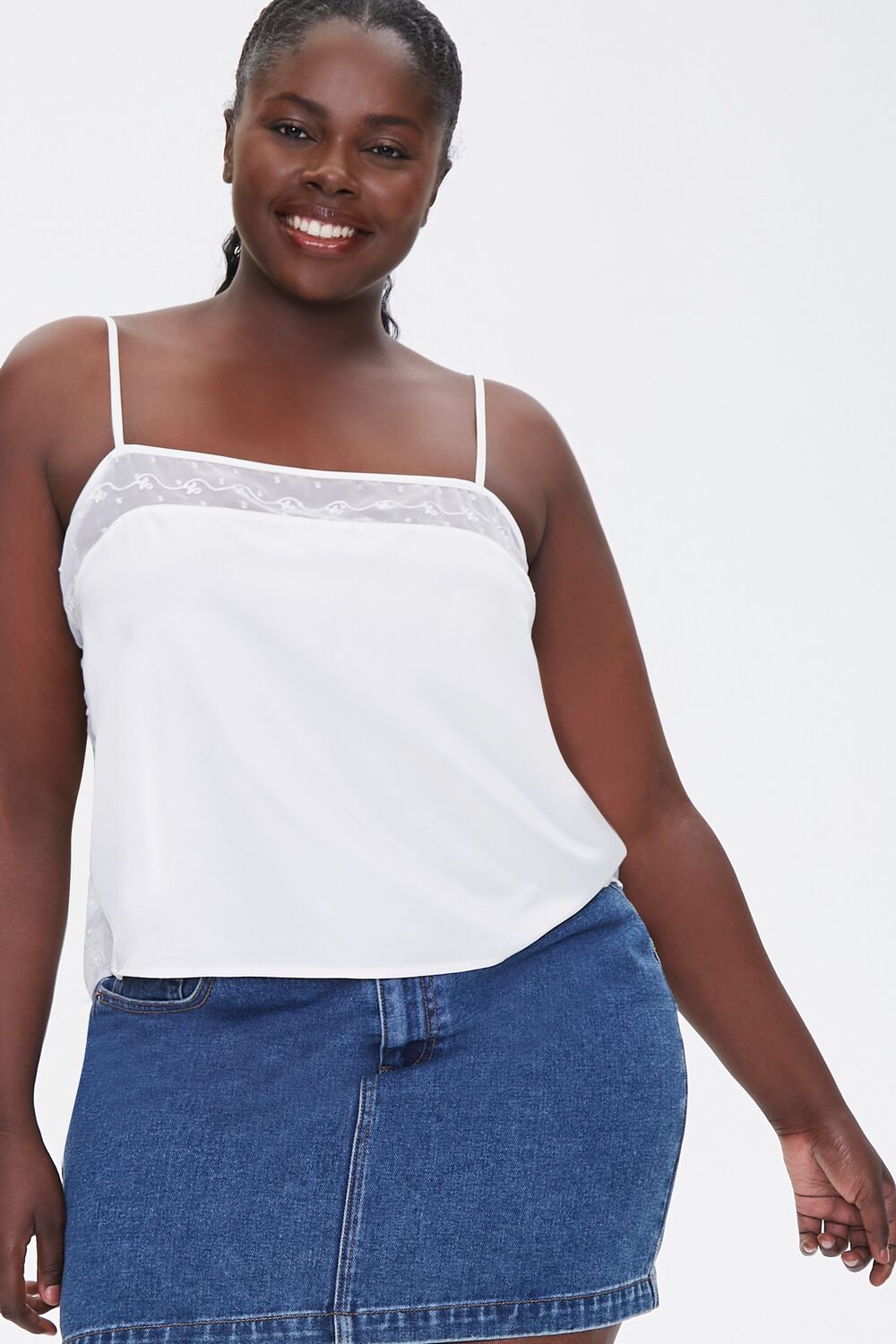 Plus Size Embroidered-Trim Cami