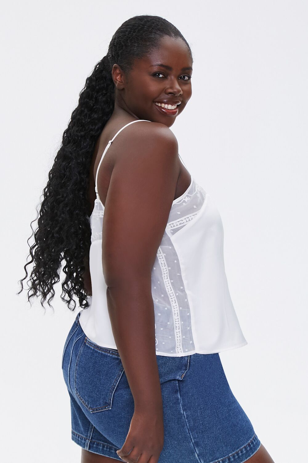 Plus Size Embroidered-Trim Cami