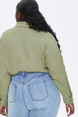 Plus Size Drawstring-Hem Shirt